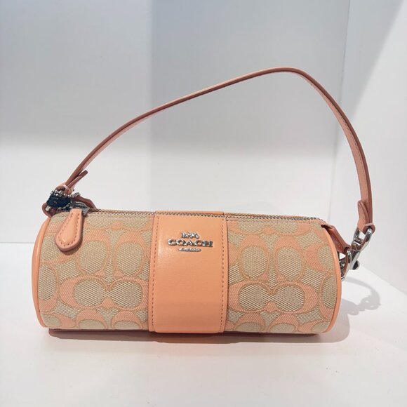 Coach CU003 Nolita Barrel Bag In Signature Jacquard IN FADED BLUSH